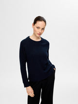 Selected Femme Lulu o-aukkoinen neule - sininen - neuleet - Naisten vaatteet - muoti - pukeutuminen - lifestyle - IHANA Store - verkkokauppa