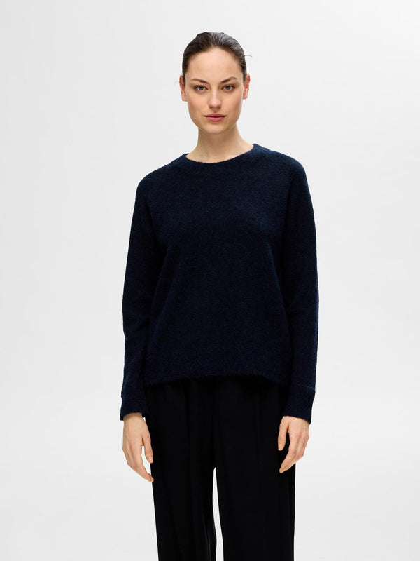 Selected Femme Lulu o-aukkoinen neule - sininen - neuleet - Naisten vaatteet - muoti - pukeutuminen - lifestyle - IHANA Store - verkkokauppa