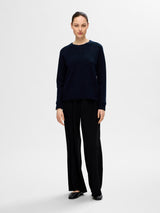 Selected Femme Lulu o-aukkoinen neule - sininen - neuleet - Naisten vaatteet - muoti - pukeutuminen - lifestyle - IHANA Store - verkkokauppa