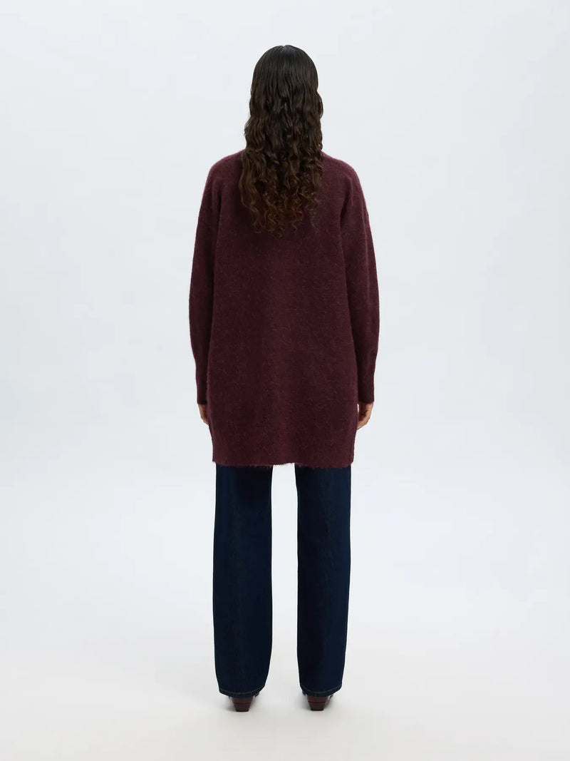 Selected Femme Lulu neuletakki  - viininpunainen - naisten neuletakit - muoti - lifestylemyymälä - IHANA Store