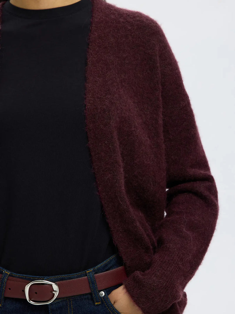 Selected Femme Lulu neuletakki  - viininpunainen - naisten neuletakit - muoti - lifestylemyymälä - IHANA Store