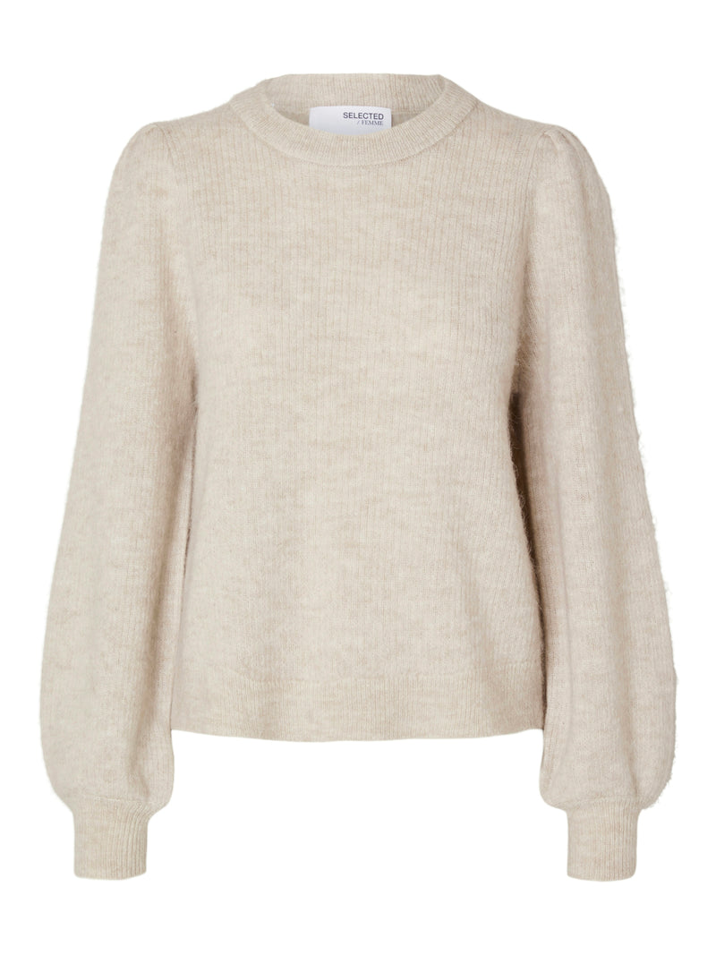 Selected Femme Lulu neulepusero - beige - naisten vaatteet - muoti - lifestyle - IHANA Store 