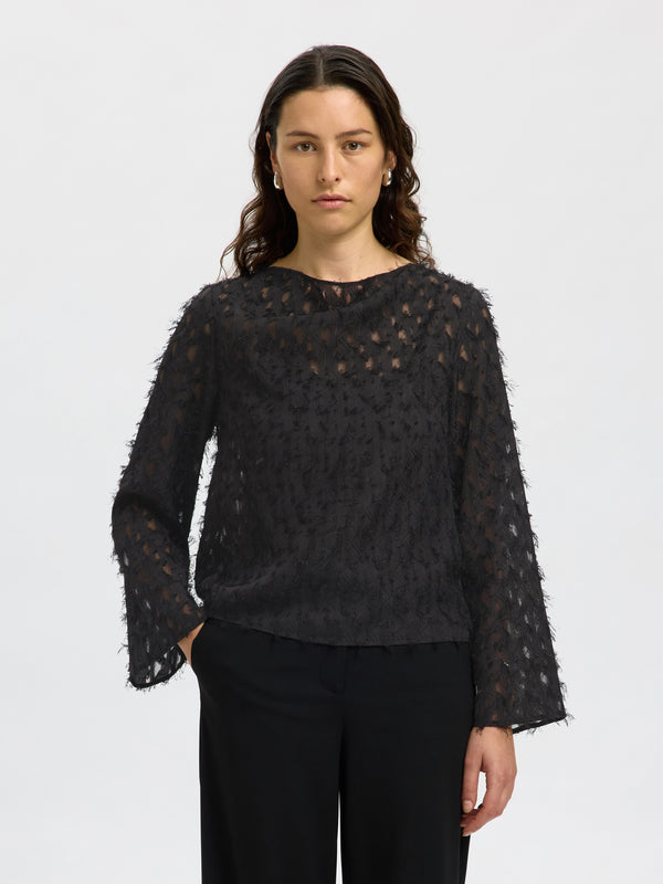 Selected Femme Marion pusero - musta - naisten paidat - puserot - naisten muoti - lifestyle - IHANA Store