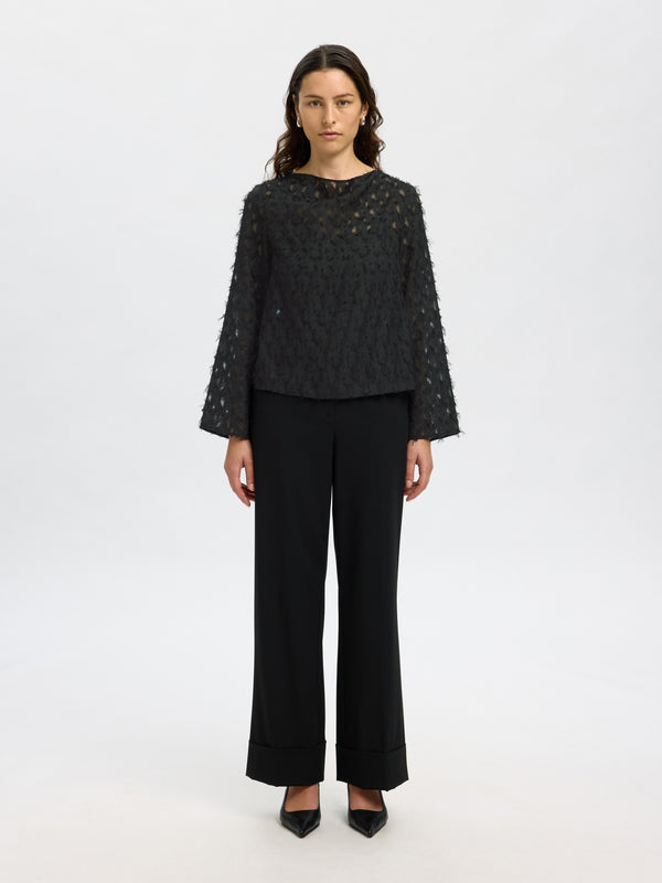 Selected Femme Marion pusero - musta - naisten paidat - puserot - naisten muoti - lifestyle - IHANA Store