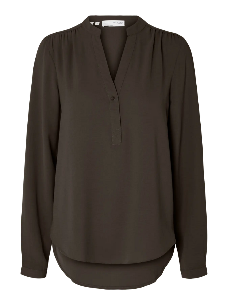 Selected Femme Mivia pusero - ruskea - yläosat - vaatteet - naisten paidat - muoti - lifestylemyymälä - IHANA Store