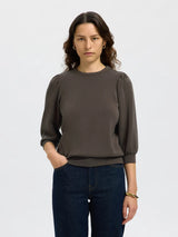Selected Femme Tenny collegepusero - ruskea - naisten paidat - puserot - collegepaidat - naisten muoti - lifestyle - IHANA Store