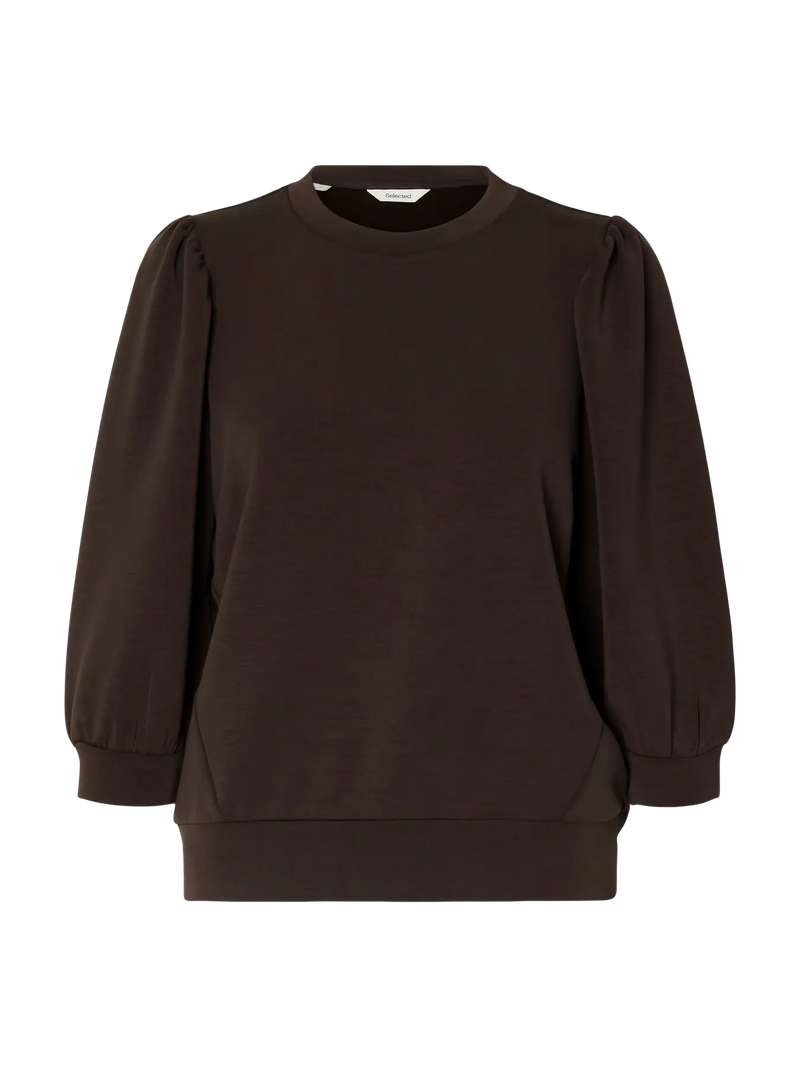 Selected Femme Tenny collegepusero - ruskea - naisten paidat - puserot - collegepaidat - naisten muoti - lifestyle - IHANA Store