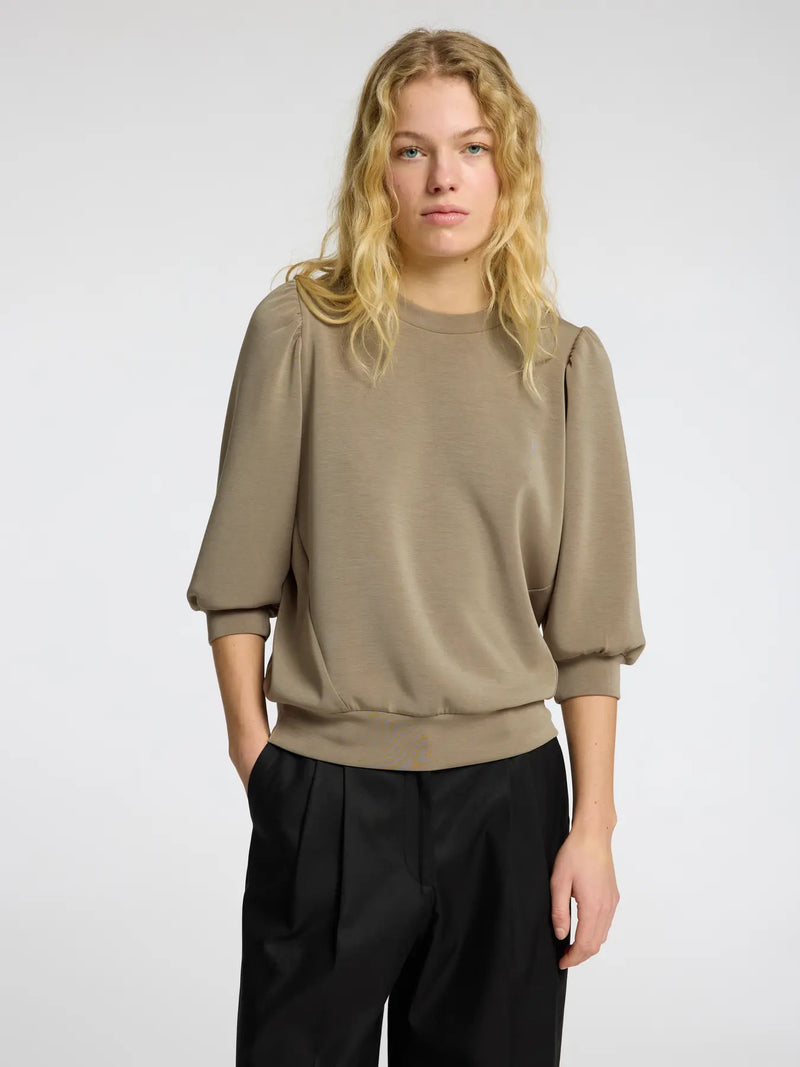 Selected Femme Tenny collegepusero - oliivi - naisten paidat - puserot - collegepaidat - naisten muoti - lifestyle - IHANA Store