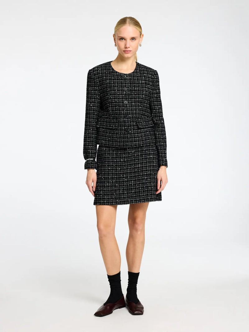 Selected Femme Wilma jakku - naisten sisätakit - kuvioitu - musta - naisten vaatteet - IHANA Store 