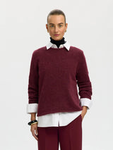 Selected Femme Lulu New neule- viininpunainen - neuleet ja neuletakit - yläosat - Naisten vaatteet - IHANA Store - lifestyle