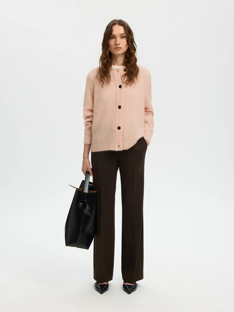 Selected Femme Lulu lyhyt neuletakki - persikka - neuleet ja neuletakit - yläosat - vaatteet - IHANA Store