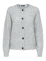 Selected Lulu neuletakki - vaaleanharmaa- SLW LULU SHORT CARDIGAN - neuleet ja neuletakit - yläosat - Naisten vaatteet - IHANA Store - lifestyle - kotimainen verkkokauppa