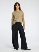 Selected Femme Lulu neule - beige - villaneule - o-aukko - o-aukkoinen neule - naisten vaatteet - lifestylemyymälä - IHANA Store 