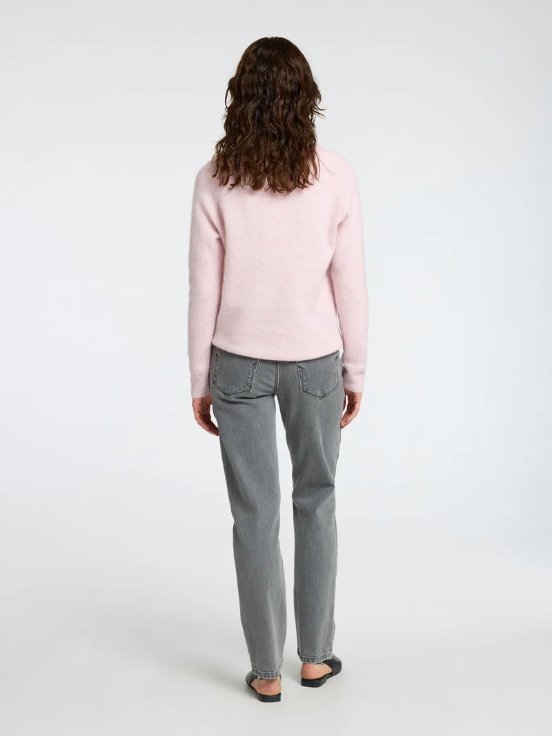 Selected Femme Lulu neule - roosa - villaneule - o-aukko - o-aukkoinen neule - naisten vaatteet - IHANA Store 