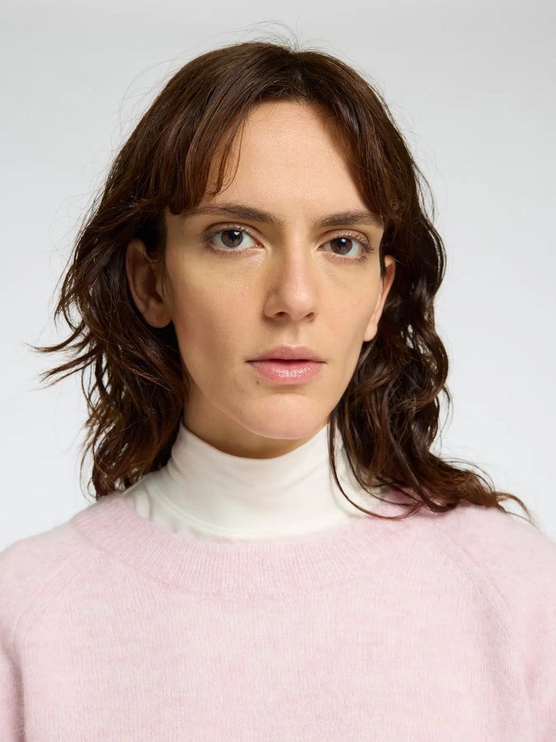 Selected Femme Lulu neule - roosa - villaneule - o-aukko - o-aukkoinen neule - naisten vaatteet - IHANA Store 