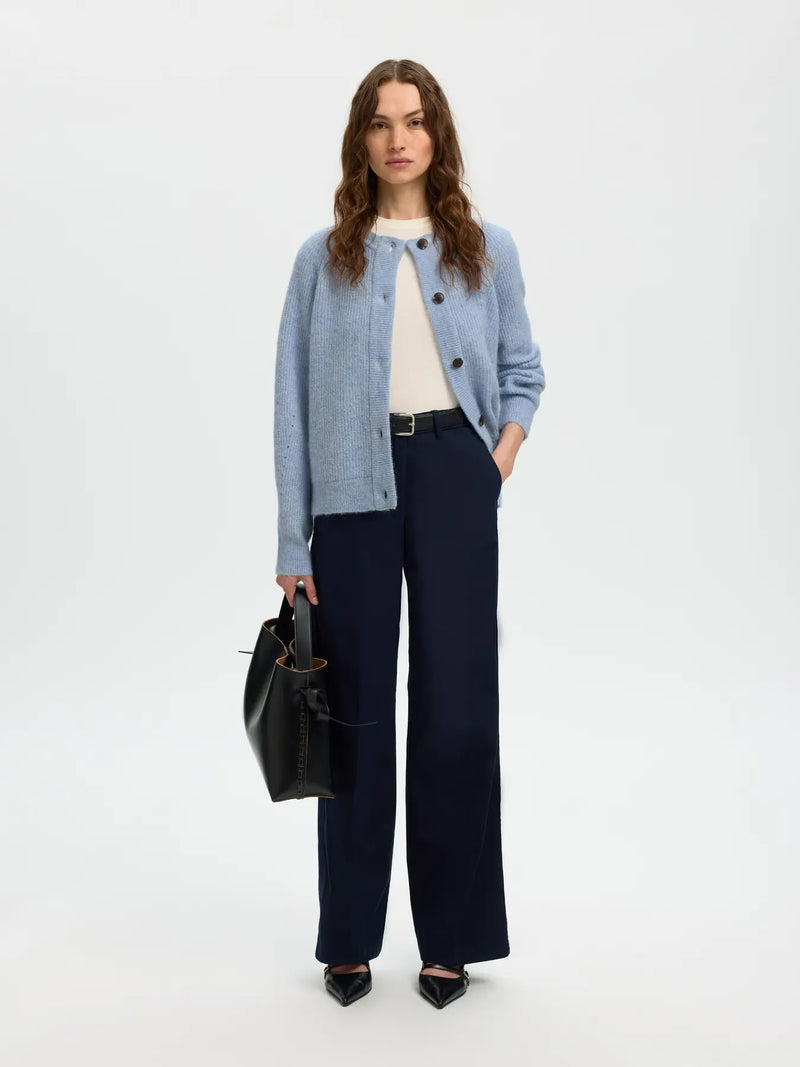 Selected Lulu neuletakki lyhyt - sininen - neuletakit - naisten vaatteet - muoti - pukeutuminen - lifestylemyymälä - IHANA Store