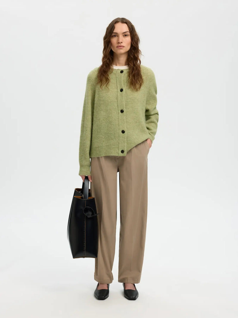 Selected Lulu neuletakki lyhyt - vaaleanvihrea - neuletakit - naisten vaatteet - muoti - pukeutuminen - lifestylemyymälä - IHANA Store