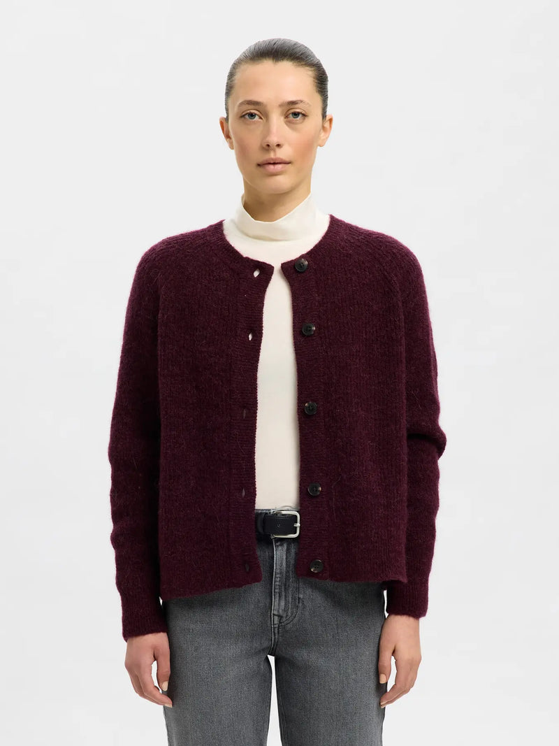 Selected Femme Lulu neuletakki - viininpunainen - neuleet ja neuletakit - yläosat - Naisten vaatteet - IHANA Store - lifestyle
