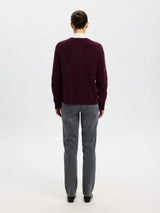 Selected Femme Lulu neuletakki - viininpunainen - neuleet ja neuletakit - yläosat - Naisten vaatteet - IHANA Store - lifestyle