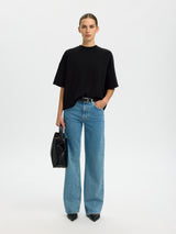 Selected Tenny collegepusero - musta - naisten paidat - puserot - collegepaidat - naisten muoti - lifestyle - IHANA Store - kotimainen verkkokauppa