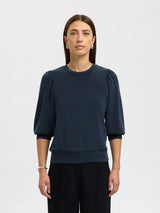 Selected Femme Tenny collegepusero - sininen - naisten paidat - puserot - collegepaidat - naisten muoti - lifestyle - IHANA Store