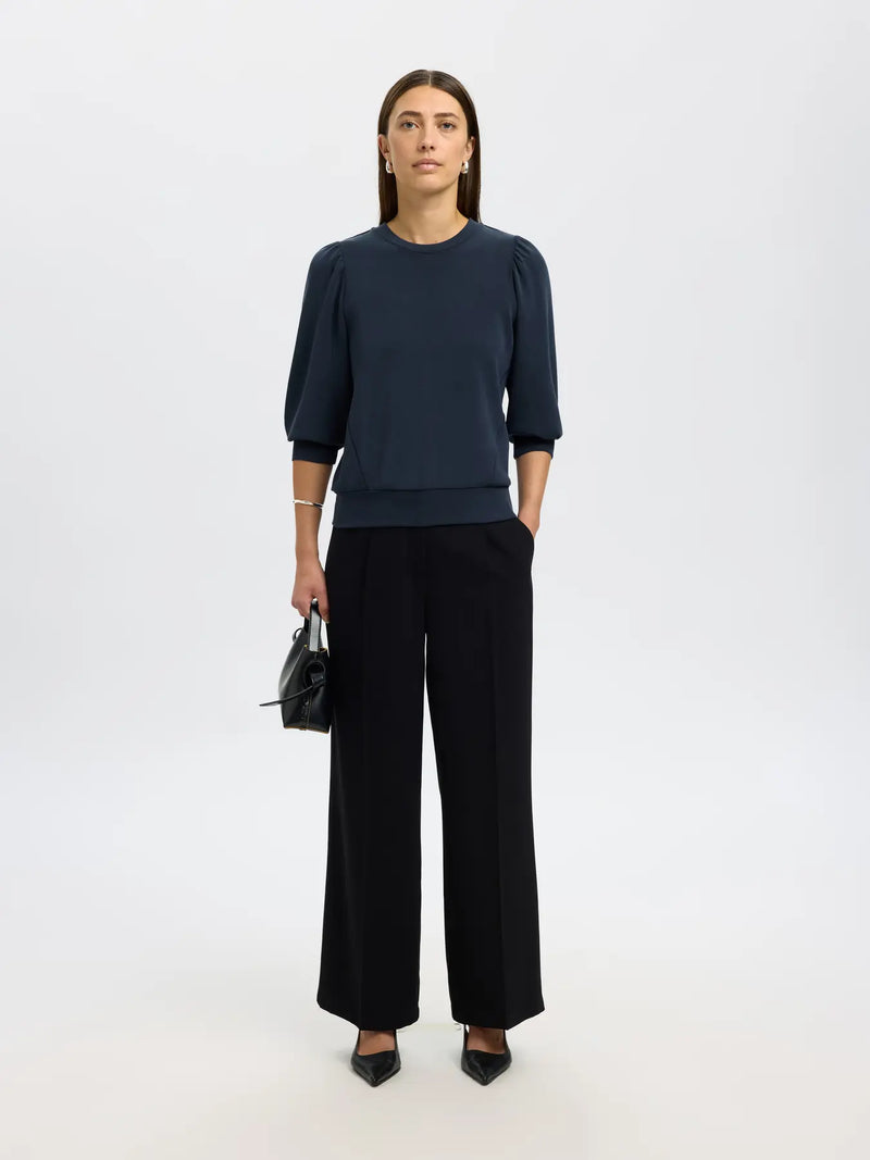 Selected Femme Tenny collegepusero - sininen - naisten paidat - puserot - collegepaidat - naisten muoti - lifestyle - IHANA Store