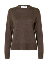 Selected Thea merinovillaneule - ruskea - naisten neuleet - merinovillavaatteet - naisten muoti - pukeutuminen - lifestyle - IHANA Store