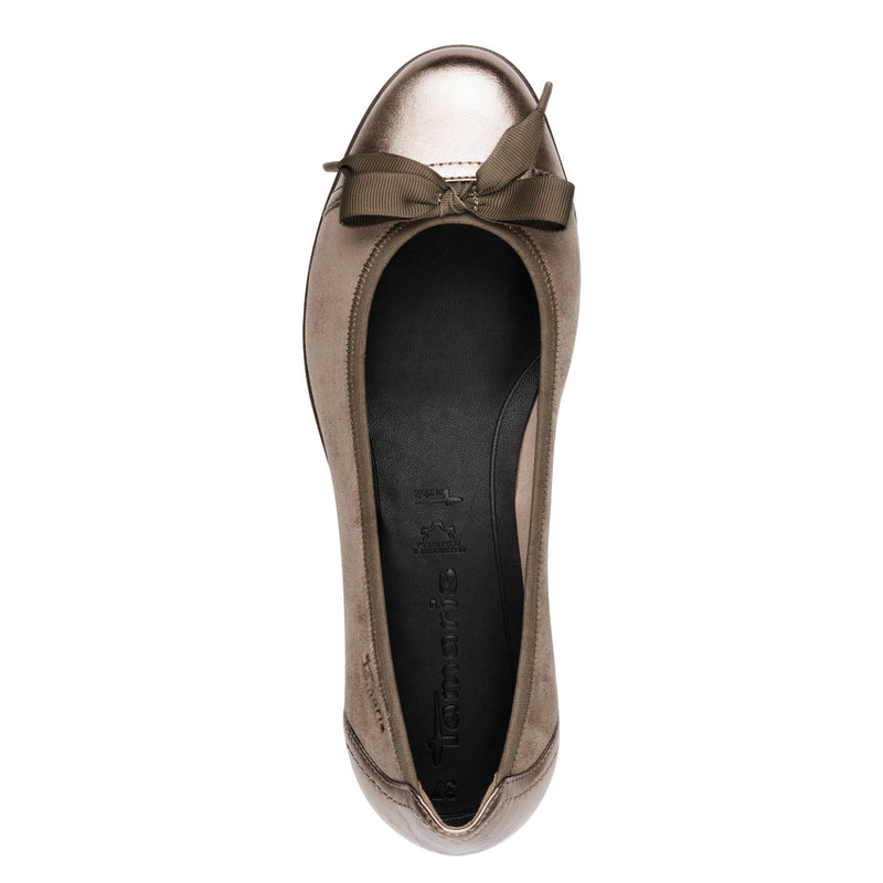 Tamaris ballerinat - ruskea - mokkanahkaiset kengät - naisten kengät - IHANA Store