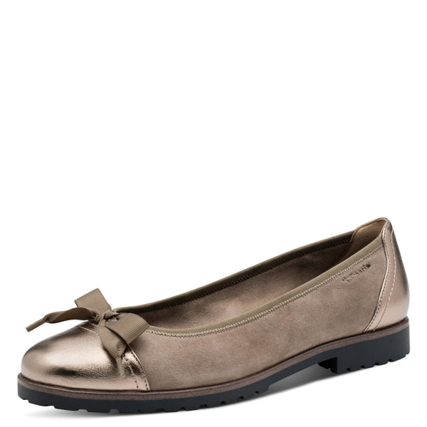 Tamaris ballerinat - ruskea - mokkanahkaiset kengät - naisten kengät - IHANA Store