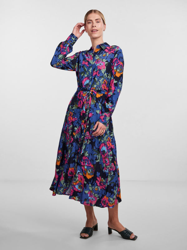 YAS Fima long mekko - kuvioitu - sininen - mekot - naisten vaatteet - IHANA Store - lifestylemyymälä
