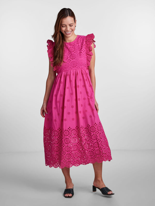 YAS Fimla mekko - pitsimekko - pinkki - naisten vaatteet - IHANA Store - lifestylemyymälä
