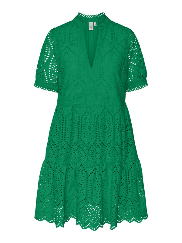 YAS Holi mekko - vihreä - pitsimekko - lyhythihainen - naisten vaatteet - IHANA Store