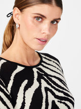 YAS Malla neulemekko - pitkä mekko - seepra kuvioitu - musta valkoinen - neulemekko - IHANA Store - lifestylemyymälä -verkkokauppa