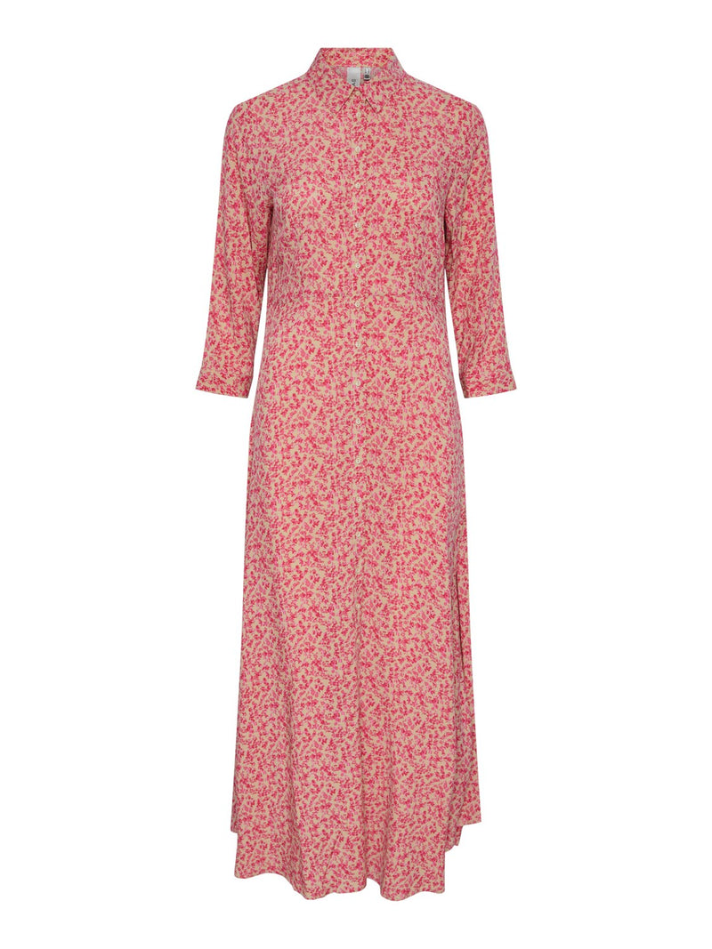 YAS Savanna mekko - beige-roosa kukkakuvioitu - naisten vaatteet - IHANA Store - lifestylemyymälä - vaateliike - verkkokauppa