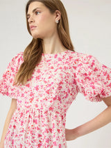 YAS Colea mekko - pinkki kukkakuvioitu -maksimekko - puuvillamekko - muoti - pukeutuminen- naisten vaatteet - IHANA Store - kotimainen verkkokauppa