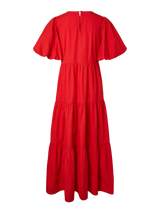 YAS Colea mekko - punainen -maksimekko - puuvillamekko - muoti - pukeutuminen- naisten vaatteet - IHANA Store - kotimainen verkkokauppa