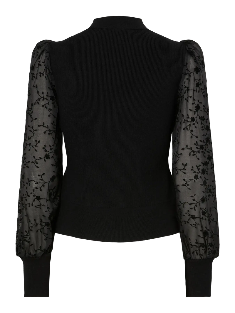 YAS Dotme neule - musta - naisten vaatteet - yläosat - neulepusero - IHANA Store 