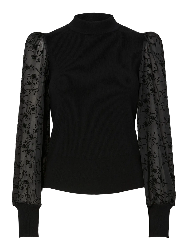 YAS Dotme neule - musta - naisten vaatteet - yläosat - neulepusero - IHANA Store 