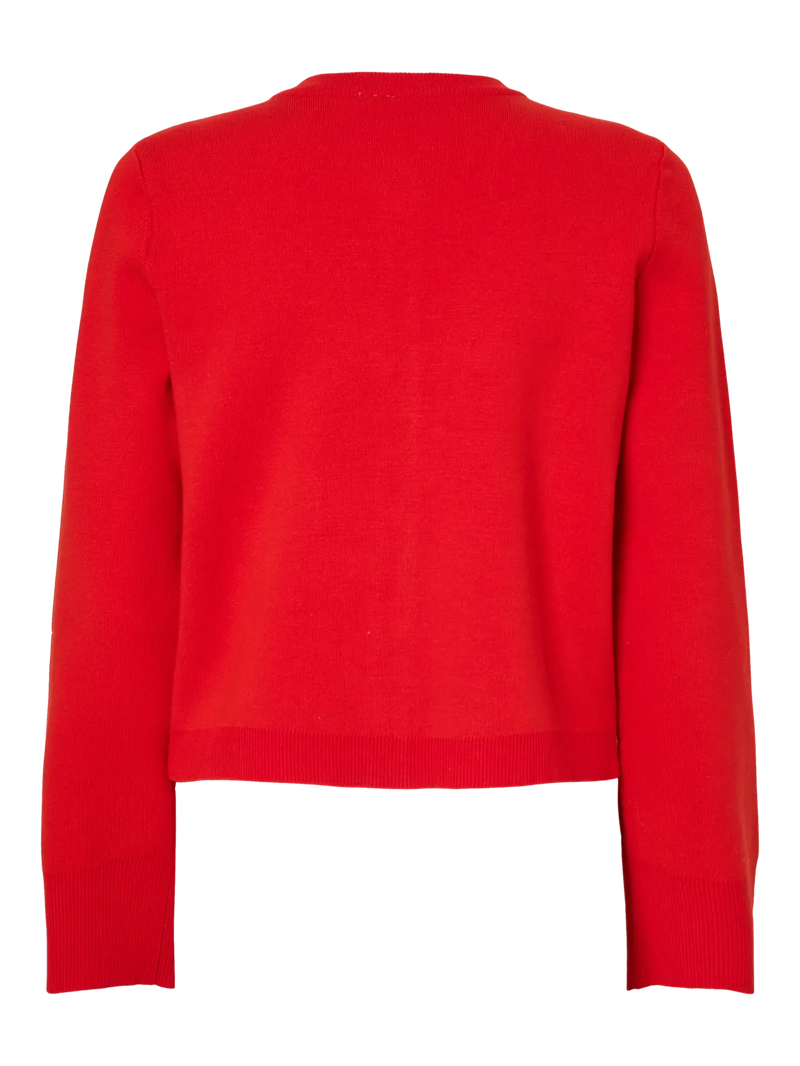 YAS Elena neuletakki - punainen - villaton neuletakki - naisten muoti - lifestylemyymälä - IHANA Store