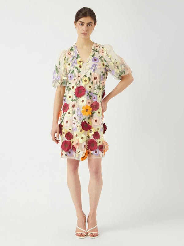 YAS Flowerings mekko  - monivärinen - naisten juhlamekot - muoti - pukeutuminen - lifestylemyymälä- IHANA Store