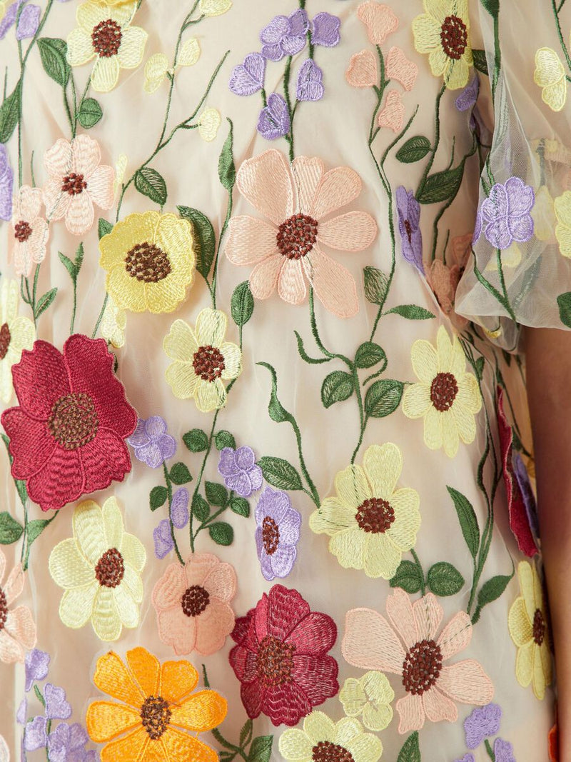 YAS Flowerings mekko  - monivärinen - naisten juhlamekot - muoti - pukeutuminen - lifestylemyymälä- IHANA Store
