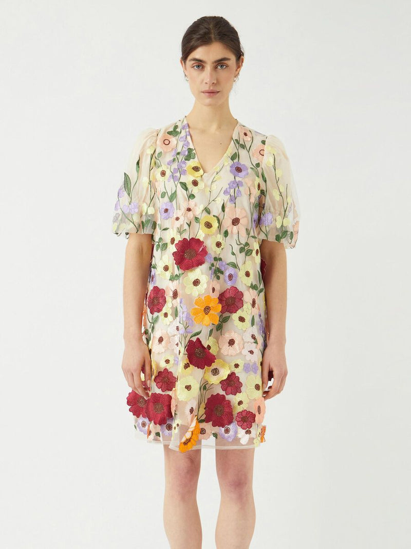 YAS Flowerings mekko  - monivärinen - naisten juhlamekot - muoti - pukeutuminen - lifestylemyymälä- IHANA Store