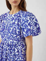 YAS Greena mekko - maksimekko - puuvillamekko - sini-valko - kuvioitu -naisten vaatteet - IHANA Store