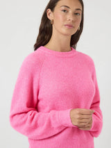 YAS Johi neule - pinkki - naisten neuleet - lyhyt neule - o-aukko - o-aukkoinen neule- naisten muoti - lifestyle - IHANA Store  - kotimainen verkkokauppa