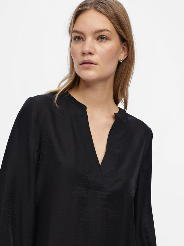 Object Sirfu pusero - musta - pitkähihainen - sifonkipaita - naisten vaatteet - IHANA Store
