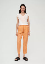 s.Oliver pellavahousut - oranssi - naisten ohuet housut - IHANA Store - naisten vaatteet ja lifestyle