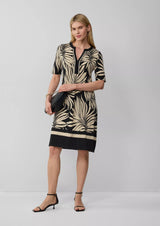 s.Oliver mekko - musta beige kuvioitu - tunikamekot - joustava mekko - naisten muoti - lifestyle - IHANA Store