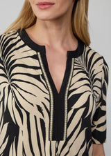 s.Oliver mekko - musta beige kuvioitu - tunikamekot - joustava mekko - naisten muoti - lifestyle - IHANA Store