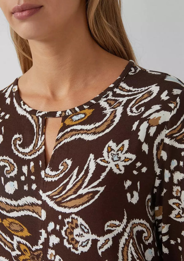 s.Oliver trikoopusero - ruskea kuvioitu - arkipuserot - naisten muoti - lifestyle - IHANA Store