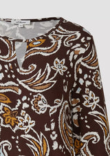 s.Oliver trikoopusero - ruskea kuvioitu - arkipuserot - naisten muoti - lifestyle - IHANA Store